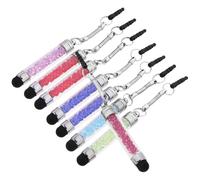 Hoement Stylus Built-in for Domed Luxury Pens Capacitive Tip with 8pcs, Metal and Plastic Material, Easy Storage Fancy Acrylic Rhinestone for Touch Random Color Tablets Smartphones