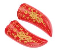 Hoement Taoist Divination Cups Wooden Crescent Holy Gua for Buddhist Worship Feng Shui Divination Tools with Hand-Carved Red Dragon Design Ritual Supplies