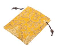 Hoement Tibetan Handcrafted Embroidered Silk Drawstring Bag Compact Chinese Lucky Coin Pouch for Women Jewelry Storage Small Travel Organizer for Necklaces Bracelets Keys and Cosmetics