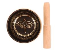 Hoement Tibetan Singing Bowl Set Beautiful Handicraft Design with Wooden Mallet Copper Enhancing Spiritual Practice and Calming the Mind for Yoga and Meditation for Relaxation at Home