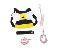 Hoement Toddler Anti-Lost Safety Harness Backpack Leash 1.5m Yellow Bumblebee Pink Spiral Wristband for Children Walking and Outdoor Activities 2-Piece Set