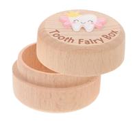 Hoement Tooth Keepsake Box Wooden Teeth Holder for Boys Girls Durable Memory Organizer and Hair Keepsake Collection Storage Box Wing Design