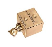 Hoement Tooth Keepsake Box Zinc Alloy Teeth Storage Organizer Portable Style for Newborn Boys Cherished Memory Holder