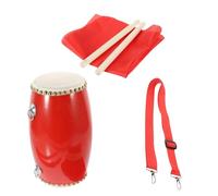 Hoement Traditional Chinese Waist Drum Set 12cm with Drumsticks, Adjustable Strap, Performance Percussion Instrument for Adults and Children, Includes Silk Scarf for Folk Dance