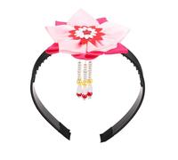 Hoement Traditional Korean Hanbok Hair Ornament with Floral Tassel Pendant Multi-use Headband for Cultural Performances and Festivals