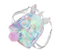 Hoement Unicorn Backpack Glitter Practical Storage Bag School Season Decor | Lightweight Pu Polyester Zipper Closure, Short Trip Outdoor Travel, Keeps Belongings Safe