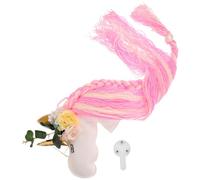 Hoement Unicorn Bow Holder Hair Clip Organizer for Wall Hanging Home Organization, Pink Cloth Multi-functional Hair Accessories Organizer with Space Saving Design for Women and Teens