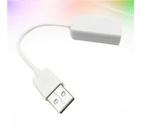 Hoement USB Sound Card Adapter for Notebook and Laptop Virtual Channel with Cable Line White No Driver Required for Headphones and Speakers