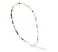Hoement Vintage Bohemian Beaded Necklace for Women Retro Millet Beads Lightweight and Ethnic Style Jewelry Colorful Short Necklace for Party and Travel