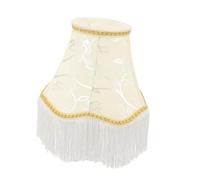 Hoement Vintage Embroidery Flower Fabric Lamp Shade with Victorian Tassel Fringe Retro Lampshade for Table and Floor Lamps Elegant European Style for Bedroom and Living Decor