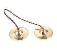 Hoement Vintage Handheld Cymbal Bell for Percussion Instrument Handmade Rhythm Cymbals Bell for Yoga Meditation Relax Small Finger Instrument