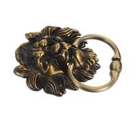 Hoement Vintage Zinc Alloy Lion Head Door Pull Handle Antique Bronze Large Ring Knob for Front Doors Gates Cabinets Weather-Resistant Heavy-Duty Decorative Furniture Drawer