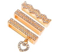 Hoement Watch Strap Charm 3pcs Silicone Loop Rings Set with Water Ripple Pattern for, Classic Diamond Style and Comfortable Fit for Everyday Use