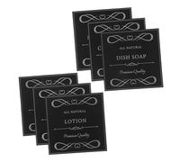 Hoement Waterproof Self-adhesive Labels for Soap Dispenser Bottles 6 Sheets of Vinyl Stickers for Hand Soap Lotion 75x75mm White Background Floral Design