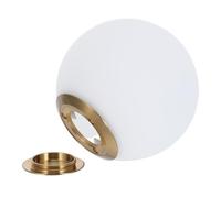 Hoement White Glass Globe Lampshade for Dining Areas Featuring Sturdy Copper Frame, Small Round Lamp Shade with Timeless Design for Indoor Spaces