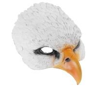 Hoement White Pu Eagle Face Mask for Cosplay and Halloween Party, Half Face Bird Beak Type Mask with Sturdy Material, Not Easy to Fade or Deform, Costume Accessory