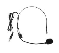 Hoement Wired Headset Microphone with Condenser Mic for Voice Amplifier Speaker, Head-mounted Wired Mic for Live Streaming and Interview Recording, Noise-reducing Black Headwear