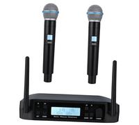 Hoement Wireless Microphone System with Dual Handheld Mics 2 Pcs Featuring Wide Compatibility and Wireless Design Made for Singing Suitable for Home Ktv Party or Performing on Stage