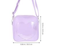 Hoement Women’S Purple PU Heart Pattern Crossbody Shoulder Bag Phone Pouch Casual All-Match Tote for Daily Use