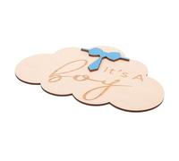Hoement Wooden Birth Announcement Sign Cute for Newborn Name Recording Photo Natural for Celebrating Growth