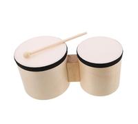 Hoement Wooden Bongos Drums Hand Percussion Instrument for Music Practice and Early Learning Portable Drum for Dance and Classroom Activities