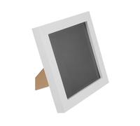 Hoement Wooden CD Holder Display Frame 5-Inch Square Photo Album Cover Storage Rack for 12.7X12.7Cm Discs White Desktop Organizer Suitable for Home and Office