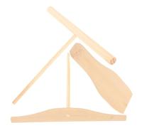 Hoement Wooden Crepe Pancake Maker Kit Spreader and Spatula Set for Daily Baking and Preparing Breakfast, Safe to Use and Designed to Improve Pancake Making Skills