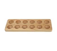 Hoement Wooden Egg Storage Rack Practical Egg Holding Container Double Row Design for Kitchen Use 9.90x4.52x0.86inch