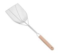Hoement Wooden-Handled Fried Spoon French Fries Kitchen Oil Filter Fry Scoop for Restaurant Fryer Scoop Soup Oil Separator Skimmer Kitchen Separator Stainless Steel Silver