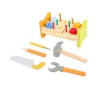 Hoement Wooden Pounding Peg Workbench with Hammer Montessori Educational Activity for Hand-eye Coordination and Creativity Safe High-grade Material Bright Colors for Early Learning