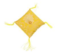 Hoement Yellow Cloth Singing Bowl Cushion Pillow Comfortable and Smooth the Touch Singing Bowl Holder Pad for Meditation and Craft Decoration for Homes and Offices Random Color