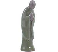 Hoement Zen Monk Figurine Ceramic Green Space Saving Indoor Bonsai Decor