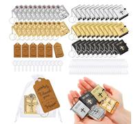 Hoemwarm Bible Gift Set - 200 Pcs, Includes Mini Bible Verse Keychains, Thank You Tags, Organza Bags, Magnifying Glass for Church Souvenirs