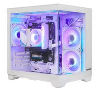 HOENGAGER Panorama Gaming PC Desktop - AMD Ryzen 5 5600GT 3.6GHz, RTX 4060 8GB, 16GB DDR4 RAM 3200, 1TB M.2 PCIE + 1TB SATA SSD, 240mm AIO, 11AC Wi-Fi, Windows 11 Pro 64-bit Desktop Computer, White