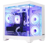 HOENGAGER Panorama Gaming PC Desktop - AMD Ryzen 5 5600GT 3.6GHz, RTX 4060 8GB, 32GB DDR4 RAM 3200, 1TB M.2 PCIE + 2TB SATA SSD, 240mm AIO, 11AC Wi-Fi, Windows 11 Pro 64-bit Desktop Computer, White