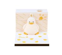 Hoepavy Time Piece Calendar 2025,Desk Calendar,Artsy Pads,3D Panoramic Paper Sculpture Sticky Note,Laser Engraved Hand Torn Lucky Duck Sticky Note for Notes,Decorative Ornaments,Holiday Gifts