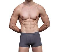 HOEREV Men's Bamboo Fibre Boxer Shorts Trunks Underwear, Pack of 4, 4 Darkgrey, Medium