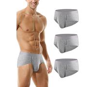 HOEREV Men's Bamboo Fibre Briefs Underwear, 3grey, S Pack of 3