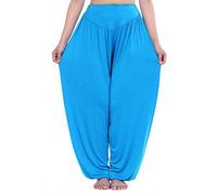 HOEREV Super Soft Modal Spandex Harem Yoga/ Pilates Pants (Blue) (Small)