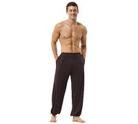 Hoerev Super Soft Modal Spandex Harem Yoga Pilates Trousers, Brown, XL