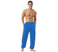 Hoerev Super Soft Modal Spandex Harem Yoga Pilates Trousers, Lakeblue, XL