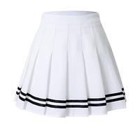 Hoerev Women Girls Short High Waist Pleated Skater Tennis School Skirt,8,M