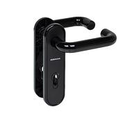 Hörmann D-110 534820 Handle Set (Short Plate for Waistband and Profile Cylinder, Black Plastic, Door Handle)