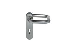 Hörmann FS Handle Set D-110 Short Plate PZ, Plain Bearing Stainless Steel (Fire Protection Handle Set for Fire Door/Multi-Purpose Door H8-5 / Quadro/MZ/OD) 535303