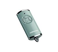 Hörmann HSE 4 BS 4511577 Handheld Transmitter (Frequency 868 MHz, High-Gloss Classic Grey, Garage Door Drive with Chrome Caps, Batteries, Dimensions 28 x 70 x 14 mm, Includes Key Ring)
