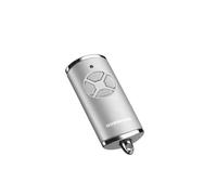 Hörmann HSE 4 BS Hand-held Transmitter (Frequency 868 MHz, high-Gloss, Garage Door Drive caps, Batteries, Dimensions 28 x 70 x 14 mm, incl. Keyring) 4511581, Silver Chrome