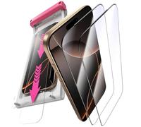 Hoerrye Clear Screen Protector for iPhone 16 pro max，Anti Scratch，Easy Installation，3D Full Coverage Tempered Glass 9H Hardness Shatterproof,Anti Fingerprint,Bubble Free，2 Pack