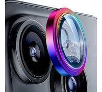 Hoerrye for iPhone 16 Pro/iPhone 16 Pro Max Camera Lens Protector - [1:1 Keep Original Lens Design] TOP 9H+ Tempered Glass Camera Screen Cover Accessories- Colorful