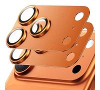 Hoerrye for iPhone 17 Pro Max Camera Lens Protector 2Pack - [12FT Shatterproof Military Grade] [Strong Adsorption] Metal 9H+ Tempered Glass Camera Screen Full Protective Cover Case Friendly,Orange