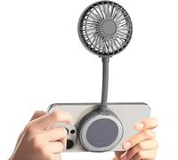 Hoerrye Mini Portable Fan Handheld - Rechargeable Battery, Compatible with MagSafe, 3 Speed Adjustments with Ring Holder USB Small Desk Fan for iPhone 16/15/14/13 Pro Max, Black